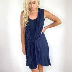 SUNDANCE Sleeveless Lagenlook Dress Layered Tie Waist